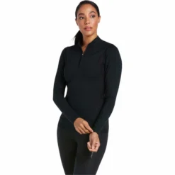2022 Ariat Womens Ascent 1/4 Zip Long Sleeve Baselayer 10039197 - Black