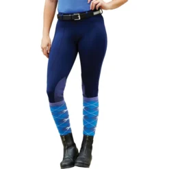 2022 Dublin Womens Performance Flex Knee Patch Riding Tights 59278 - Navy