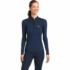 2022 Ariat Womens Ascent 1/4 Zip Long Sleeve Baselayer 10039198 - Navy
