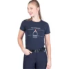 2022 HKM Womens Equine Sport Style T-Shirt 13296 - Navy Colour Navy