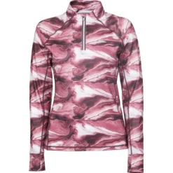 2022 Weatherbeeta Womens Ruby Printed Long Sleeve Top 10093420 - Burguny Swirl