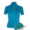 2022 Woof Wear Womens Short Sleeve Performance Riding Shirt & Convertible Hat Cover Bundle WA0006/3 - Ocean Colour Ocean