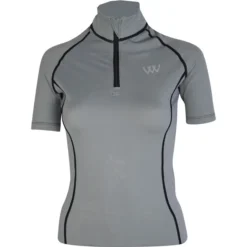 2022 Woof Wear Womens Short Sleeve Performance Riding Shirt WA0006 - Brushed Steel Colour Brushed Steel