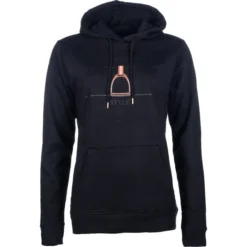 2023 HKM Womens Equine Sports Style Hoodie 13297 - Black / Rose Gold