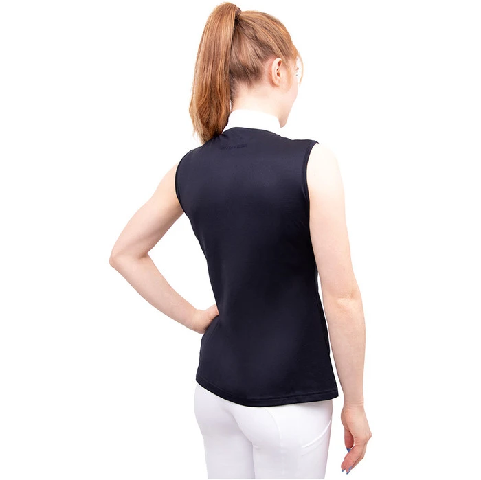 2023 Hy Equestrian Womens Sophia Sleeveless Show Shirt 3666 - Rich Navy - Image 2