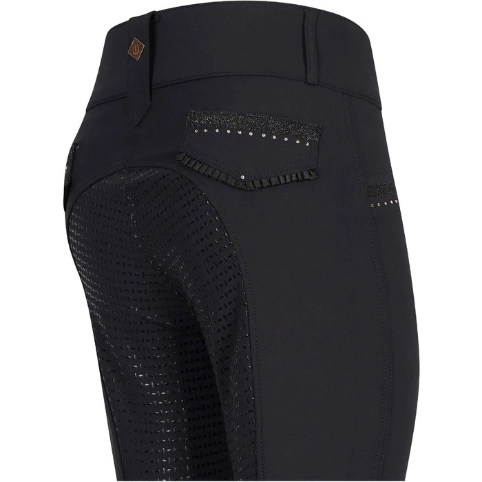 2023 Imperial Riding Womens Diva Capone Full Grip Riding Breeches KL4123003 - Black / Rose Gold Colour Black/Rose Gold - Image 3