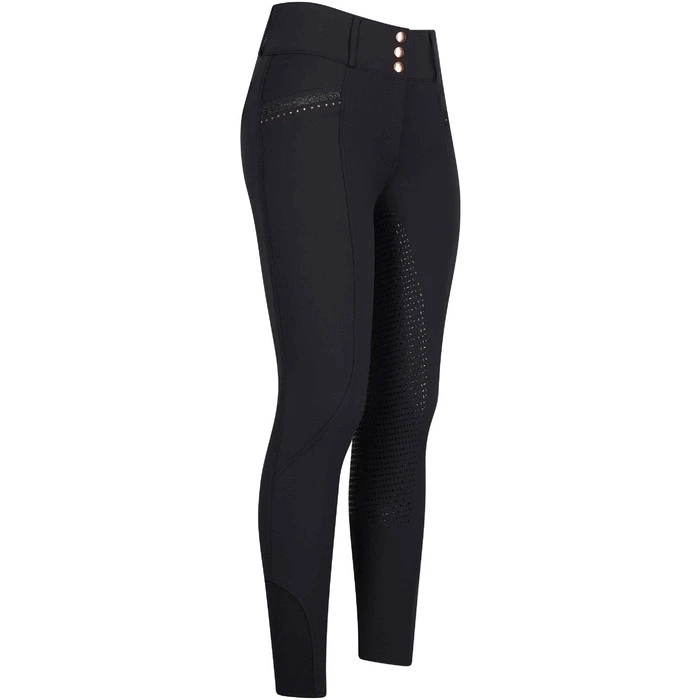 2023 Imperial Riding Womens Diva Capone Full Grip Riding Breeches KL4123003 - Black / Rose Gold Colour Black/Rose Gold