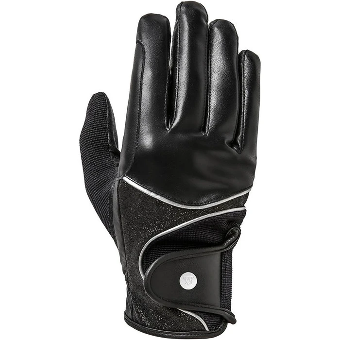 2023 Mountain Horse Diamond Rider Gloves 70960193 - Silver / Black Colour Black/Silver