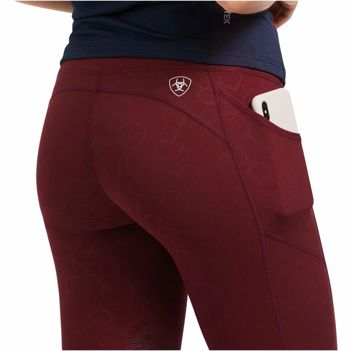 2022 Ariat Womens EOS Knee Patch Tight 10039880 - Zinfandel - Image 4