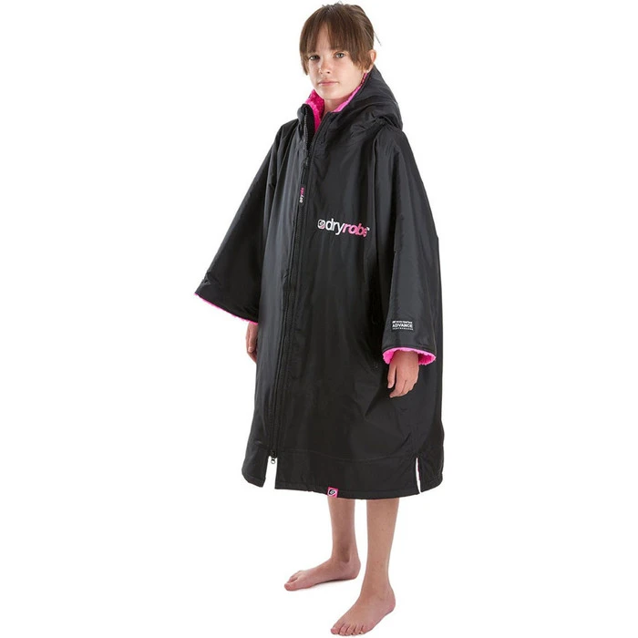 2021 Dryrobe Advance Long Sleeve Premium Outdoor Change Robe LSDABB - Black / Pink Colour Black/Pink - Image 2