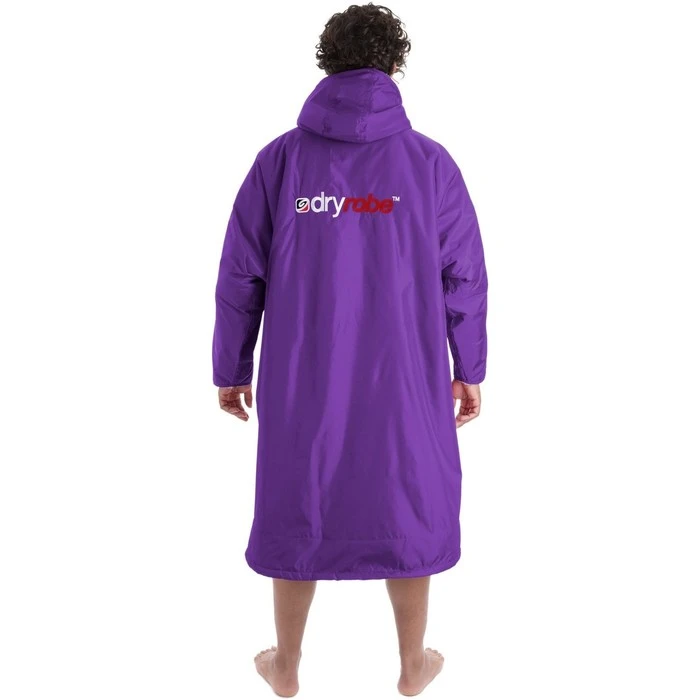 2021 Dryrobe Advance Long Sleeve Premium Outdoor Change Robe LSDABB - Purple / Grey Colour Grey/Purple - Image 3
