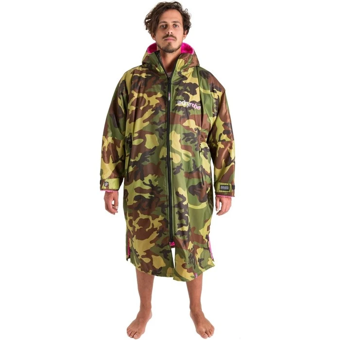 2021 Dryrobe Advance Long Sleeve Premium Outdoor Change Robe LSDABB - Camo / Pink Colour Pink/Camo - Image 2