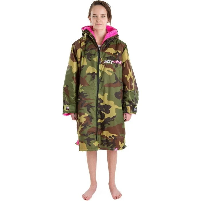 2021 Dryrobe Advance Long Sleeve Premium Outdoor Change Robe LSDABB - Camo / Pink Colour Pink/Camo - Image 3