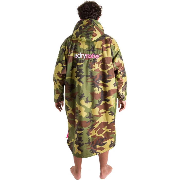 2021 Dryrobe Advance Long Sleeve Premium Outdoor Change Robe LSDABB - Camo / Pink Colour Pink/Camo - Image 4