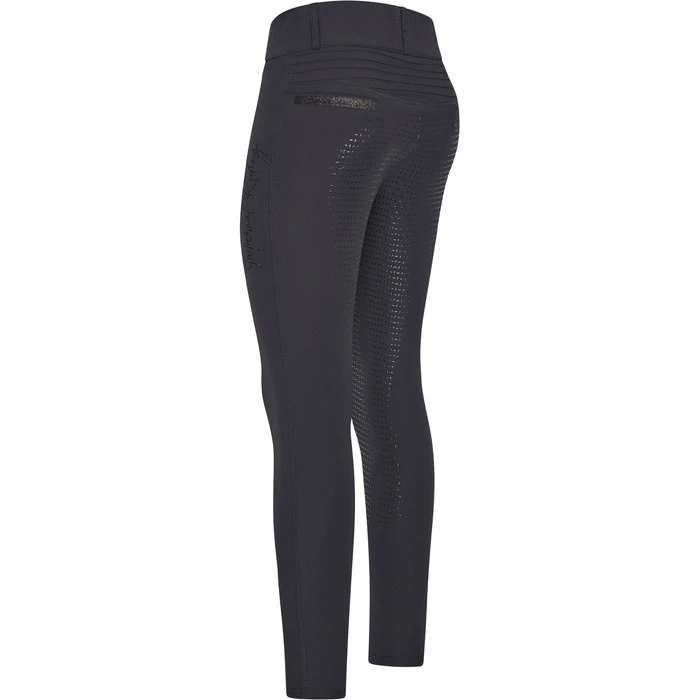 2023 Imperial Riding Womens Shiny Sparks Full Grip Riding Tights KL44322008 - Black Colour Black - Image 2
