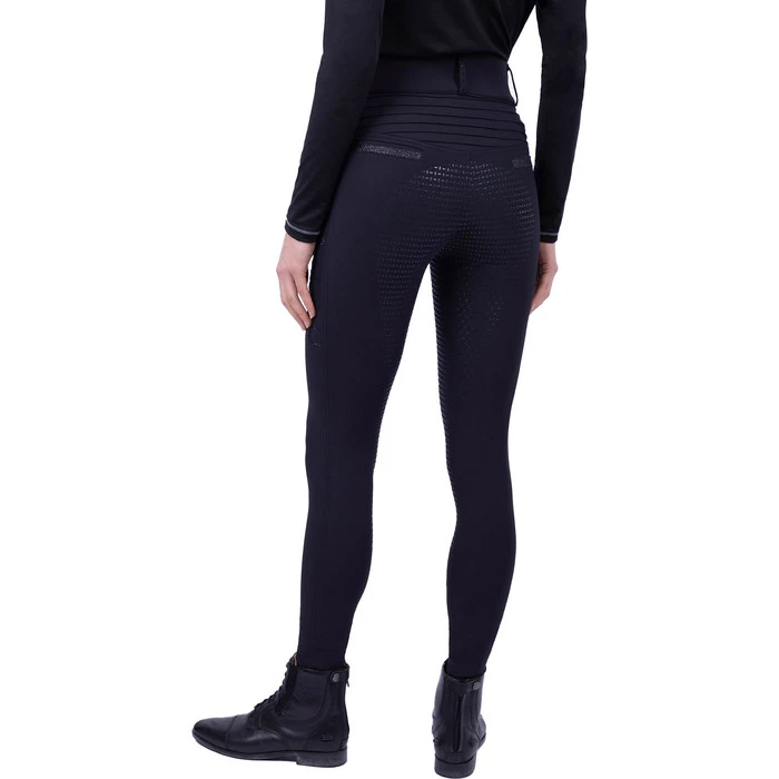 2023 Imperial Riding Womens Shiny Sparks Full Grip Riding Tights KL44322008 - Black Colour Black - Image 4