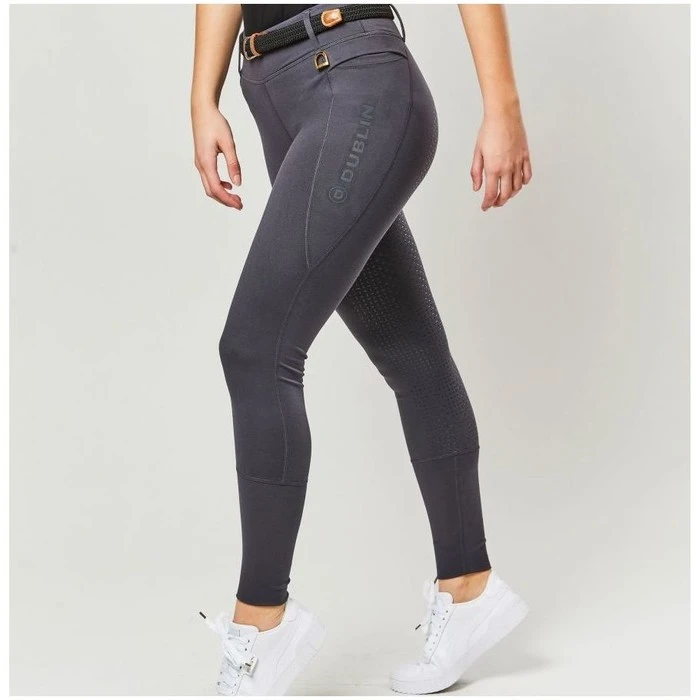 2022 Dublin Womens Cool It Everyday Riding Tights 100492402 - Dark Grey Colour Dark Grey - Image 2