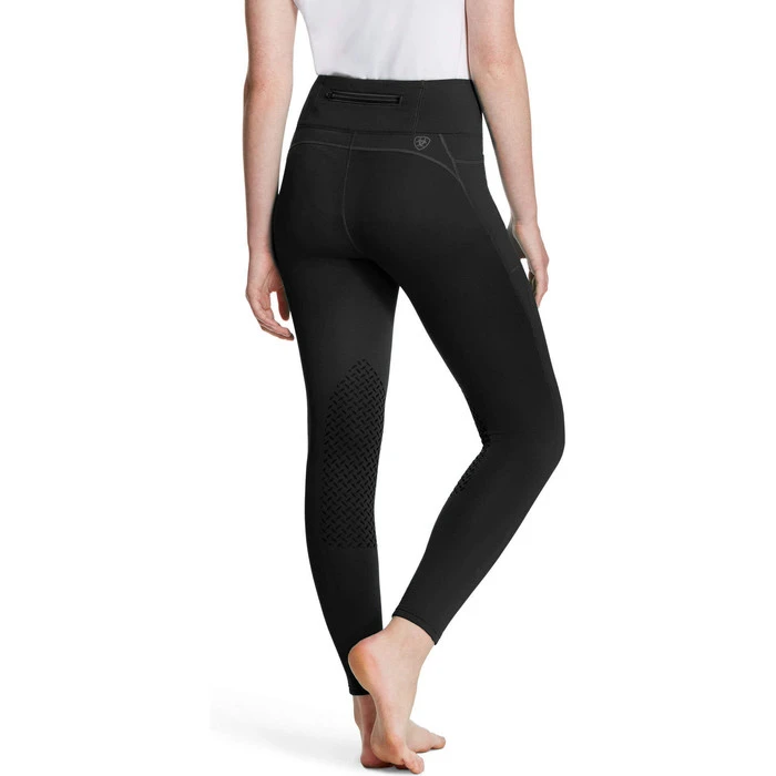 Ariat Womens Attain Thermal Knee Patch Insulated Grip Tights - Black - Image 2