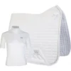 2022 Woof Wear Dressage Saddle Cloth & Womens Short Sleeve Performance Riding Shirt Bundle WA0006,WS0002 - White Colour White