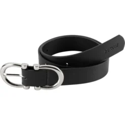 2022 Pikeur Synthetic Leather Belt 182300 388 290 - Black / Belt Buckle Silver